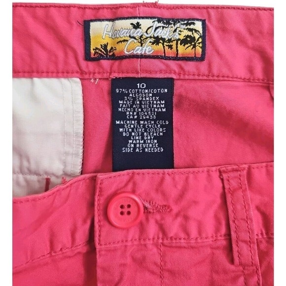 Havana Jacks Cafe ~Woman Size 10~ Coral Pink Straight Rayon High Rise Crop Pants - Picture 2 of 9